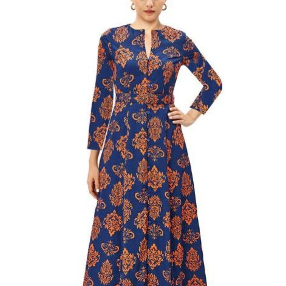 ✨ eShakti Graphic Print Crepe Belted A-Line Shirtdress (Style CL0099338) ✨